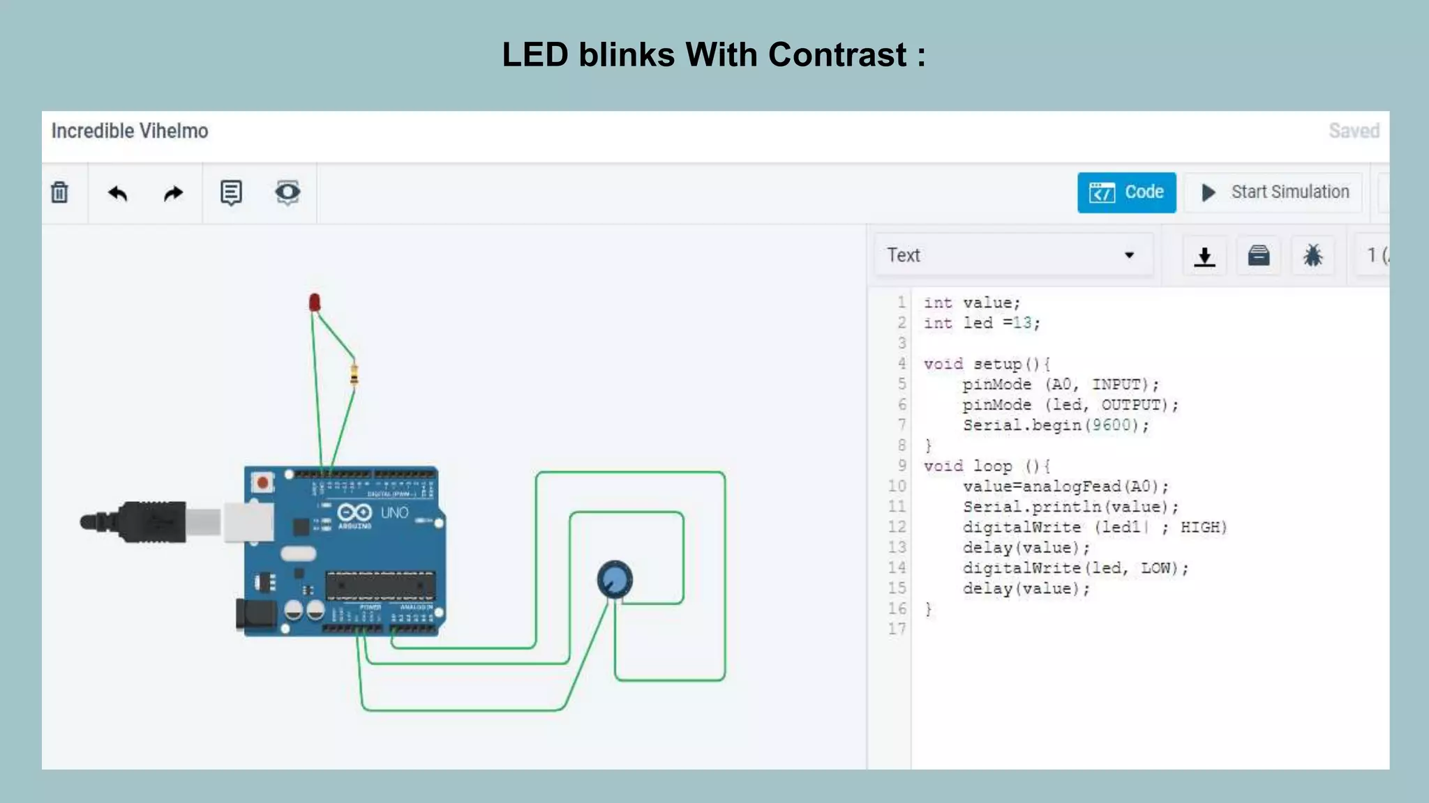LED blinks With Contrast :
 