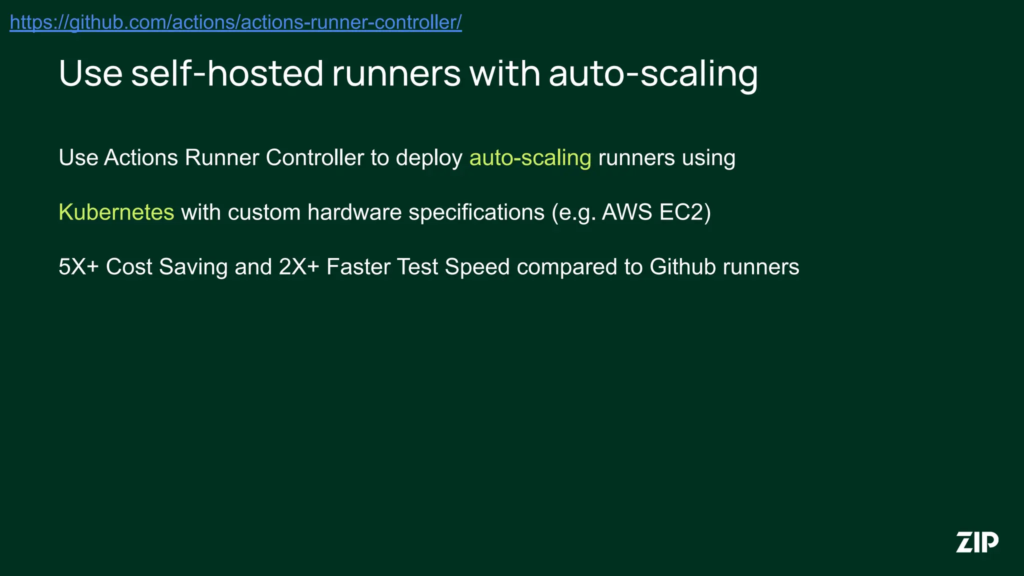Use self-hosted runners with auto-scaling
https://github.com/actions/actions-runner-controller/
Use Actions Runner Controller to deploy auto-scaling runners using
Kubernetes with custom hardware specifications (e.g. AWS EC2)
5X+ Cost Saving and 2X+ Faster Test Speed compared to Github runners
 