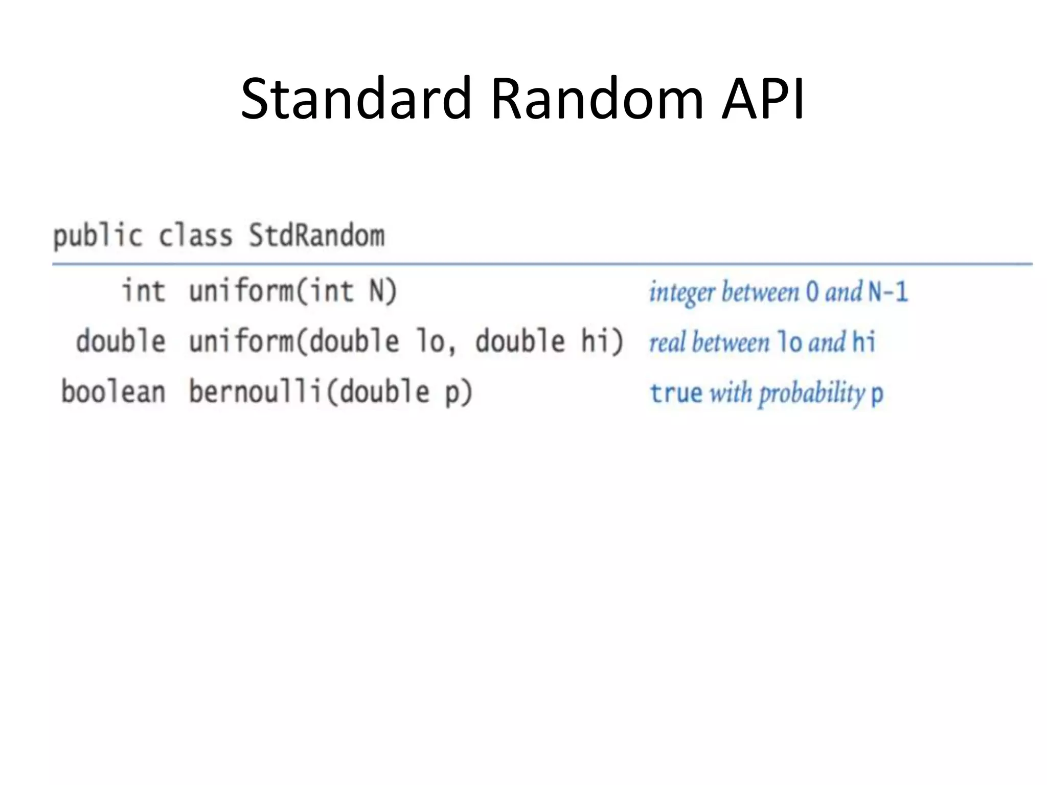 Standard Random API
 