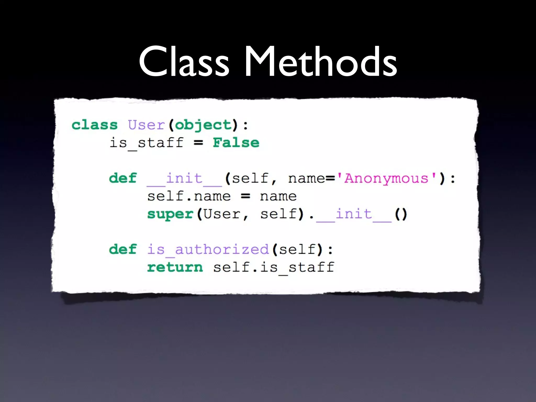 Class Methods 