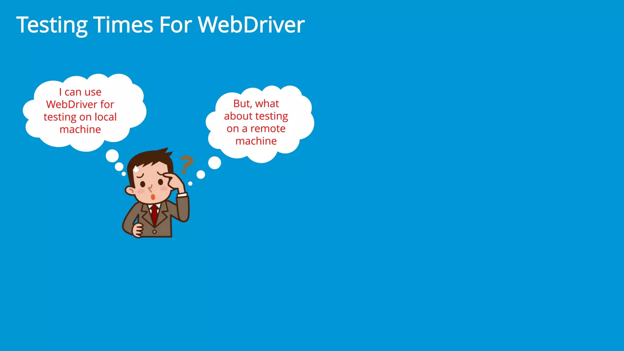 www.edureka.co/testing-with-selenium-webdriverEDUREKA’S SELENIUM CERTIFICATION TRAINING
I can use
WebDriver for
testing on local
machine
But, what
about testing
on a remote
machine
Testing Times For WebDriver
 